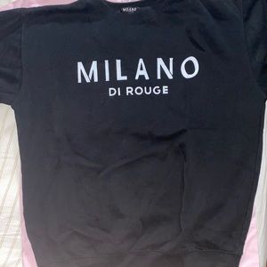 Black crewneck sweatshirt